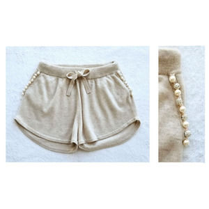 BRODIE 100% cashmere beaded lounge loungewear anthropologie shorts $225 L 10/12
